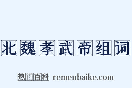 北魏孝武帝组词是什么意思的图片